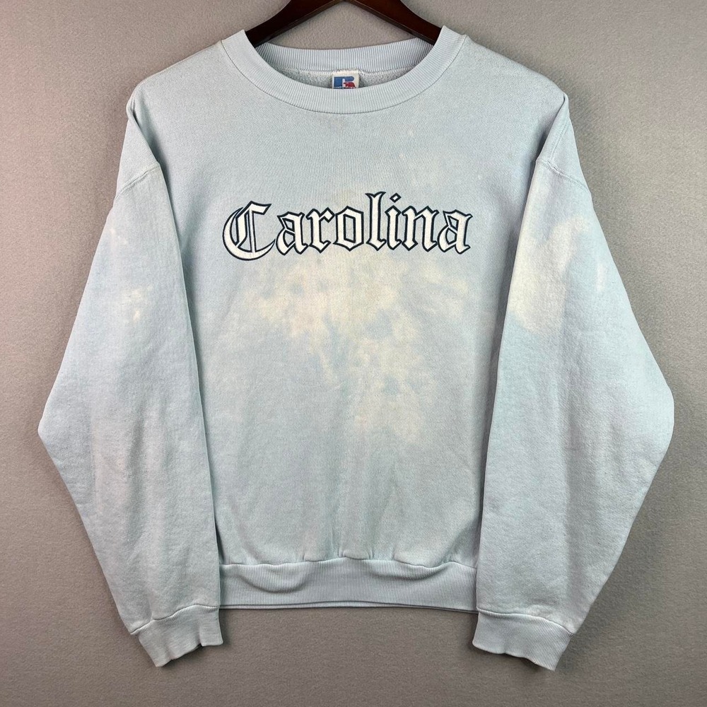 Vintage UNC Blue Carolina Russell Athletic Faded Crewneck